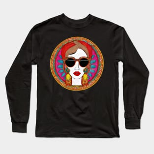 Cool vintage woman with sunglasses | Long Sleeve T-Shirt